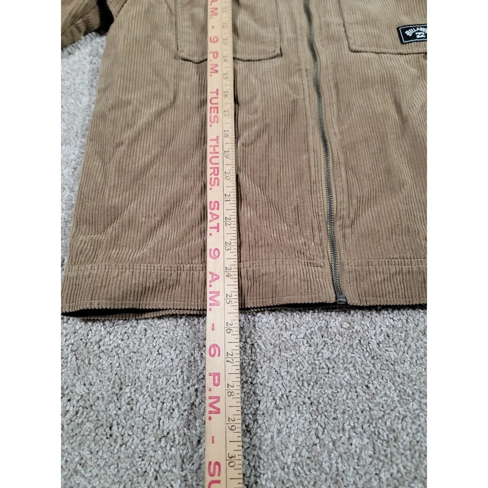 Billabong Corduroy Jacket Small Tan Mens Full Zip Skate Surf Pockets NWT $140